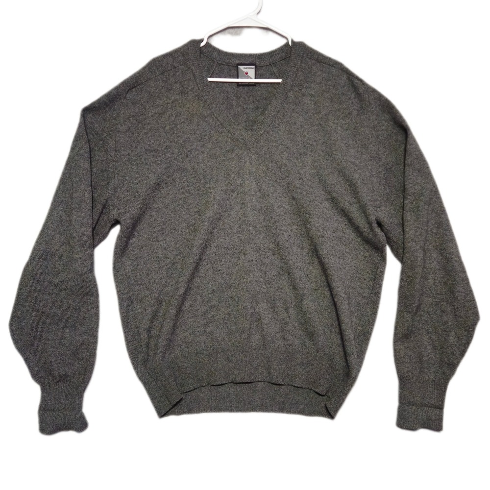Clan Douglas Nordstrom Sweater Mens XL Gray 100 Cashmere V-Neck Made in Scotland